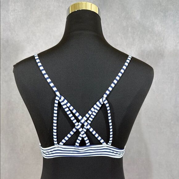 NWOT Navy and White Striped Swim Bikini Top - Picture 2 of 3
